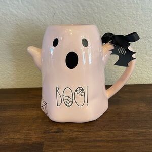 Rae Dunn extra large pink Ghost BOO Halloween mug drink‎ ware NEW